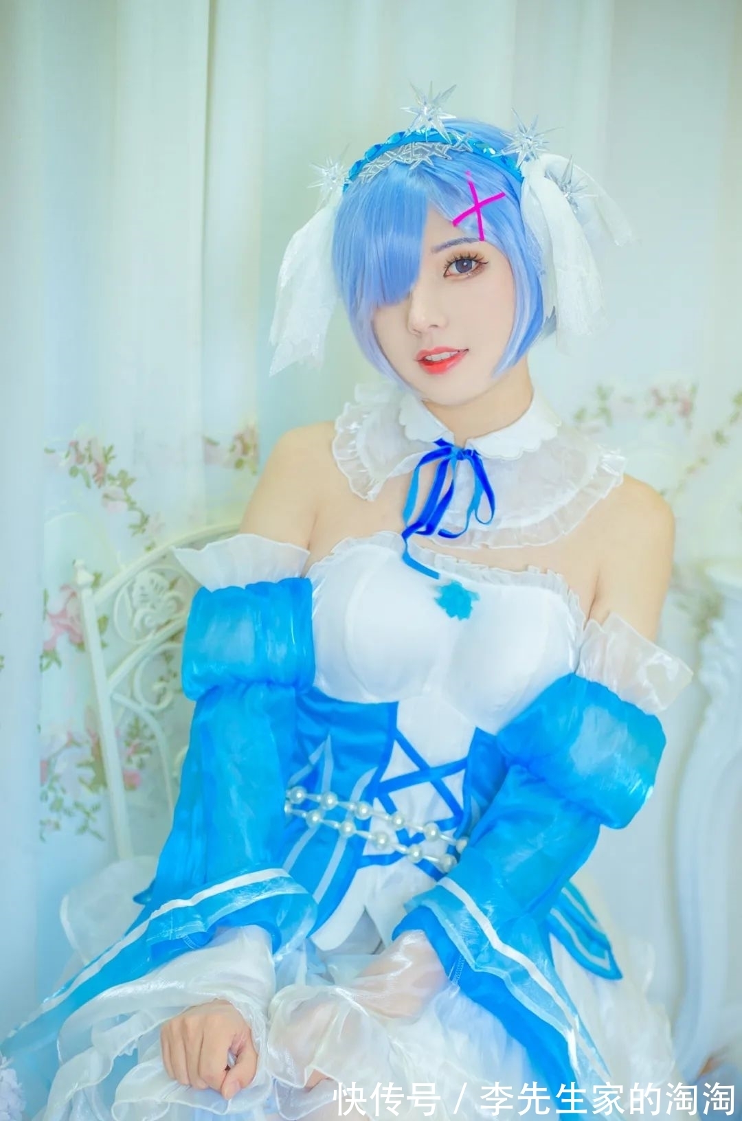 蕾姆|cos:蕾姆冰晶礼服cos正片@彩奈