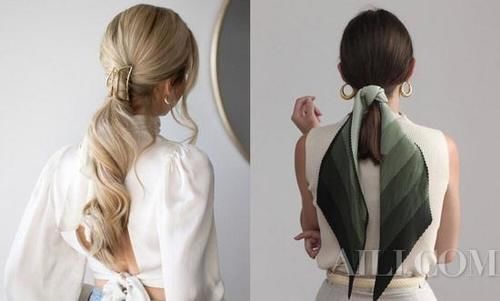 韩系隐藏发圈高低马尾了解一下 尽显高级感