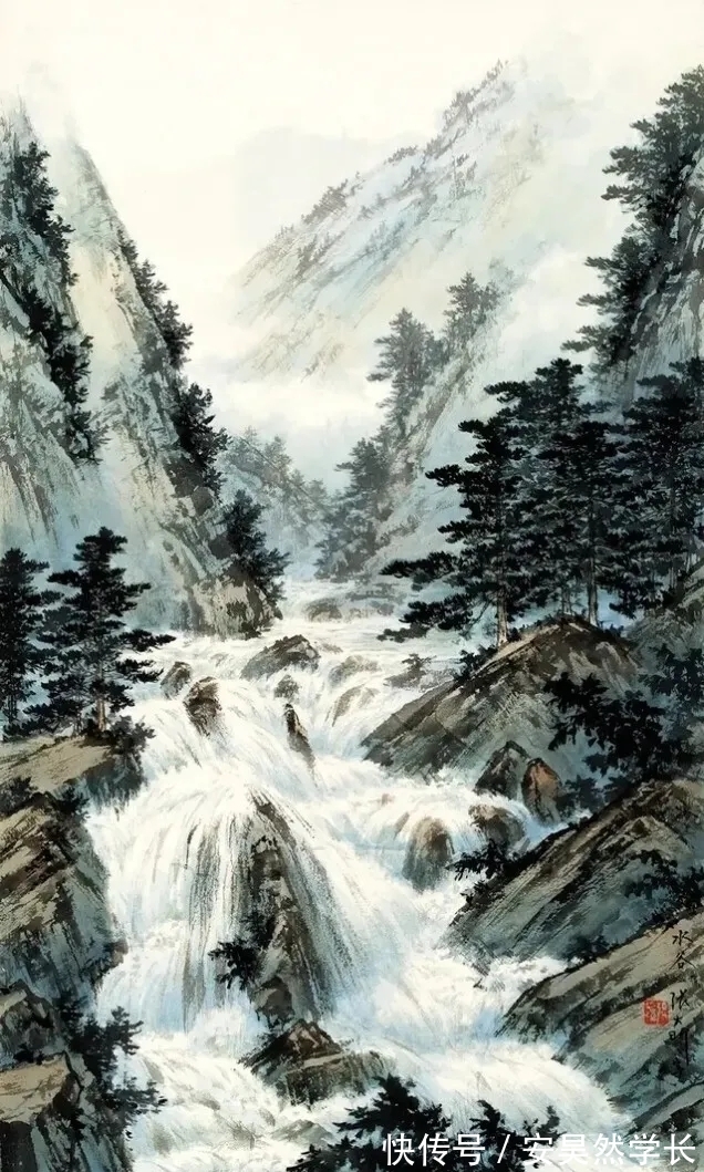 张大昕!海派|张大昕的山水画,以水取胜!