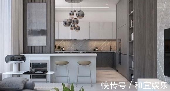 时尚|全屋平面吊顶真不错,餐厅包进厨房更实用,很高级的三房装修设计