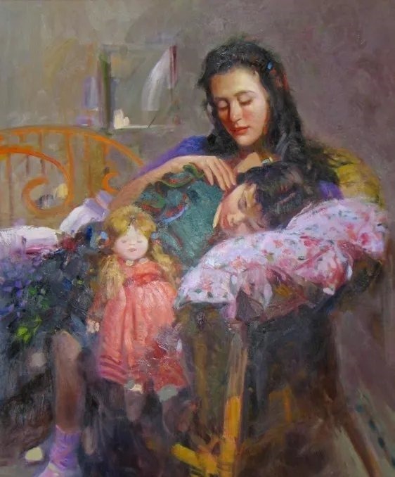 人物#皮诺德埃尼的油画人物，色彩斑斓，动静结合，光彩照人