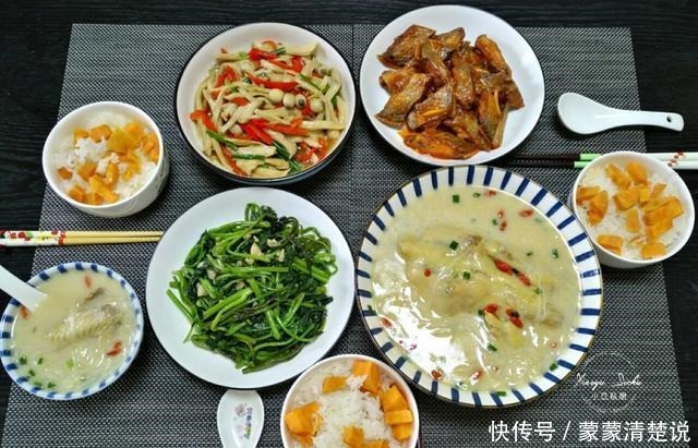 晒晒一家三口的晚餐,合理搭配拒绝精致穷,网友是会过日子的人