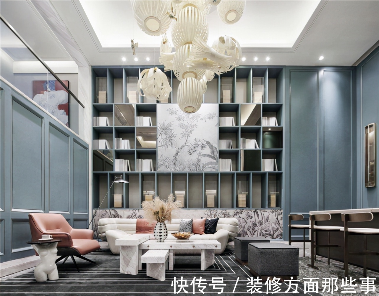 法式风|458平?法式风别墅设计，经典图案的黑白元素，点燃了空间氛围