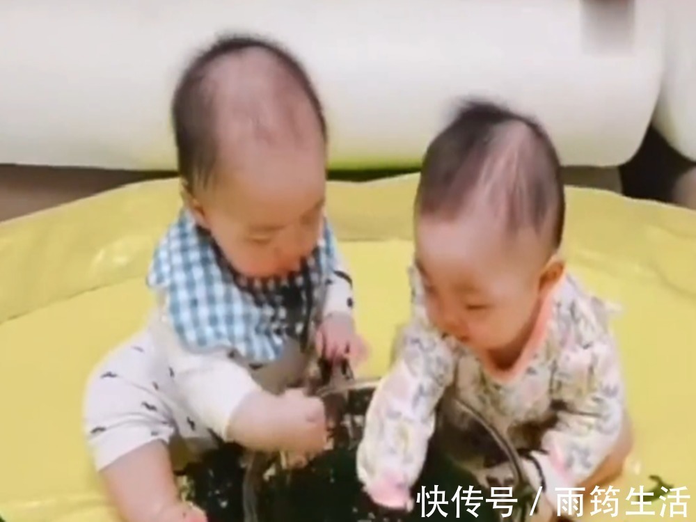 处女座|双胞胎坐在盆前吃海带,画面让人无法直视,有强迫症的看不了