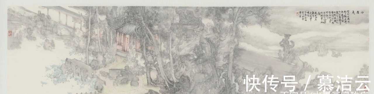 中国艺术$贺喜水墨山水画,以传统的笔墨现代的构成,奏出超脱尘世间的梵音