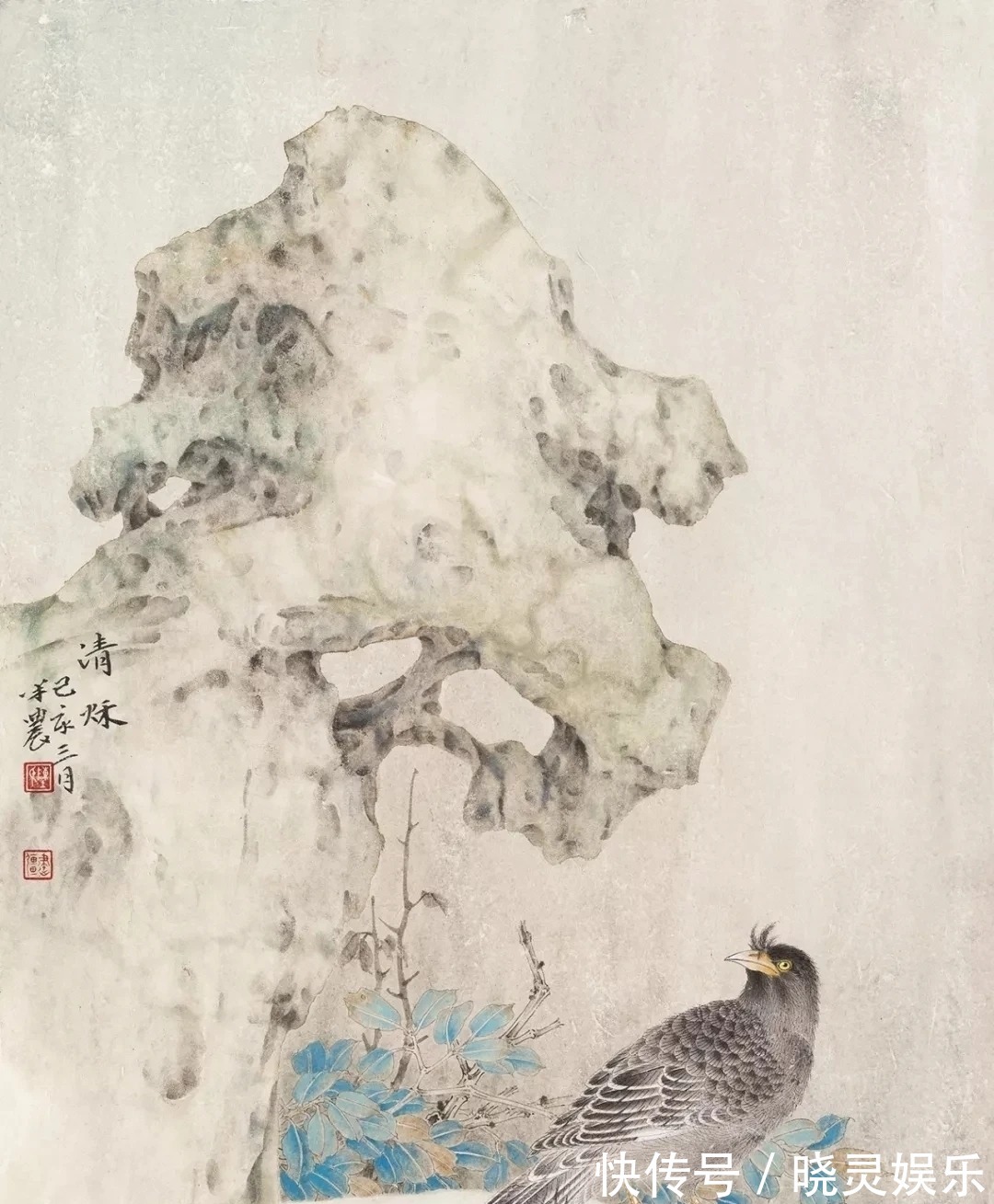 花鸟画$陈建强的花鸟画造境唯美,引人踏入清雅之境