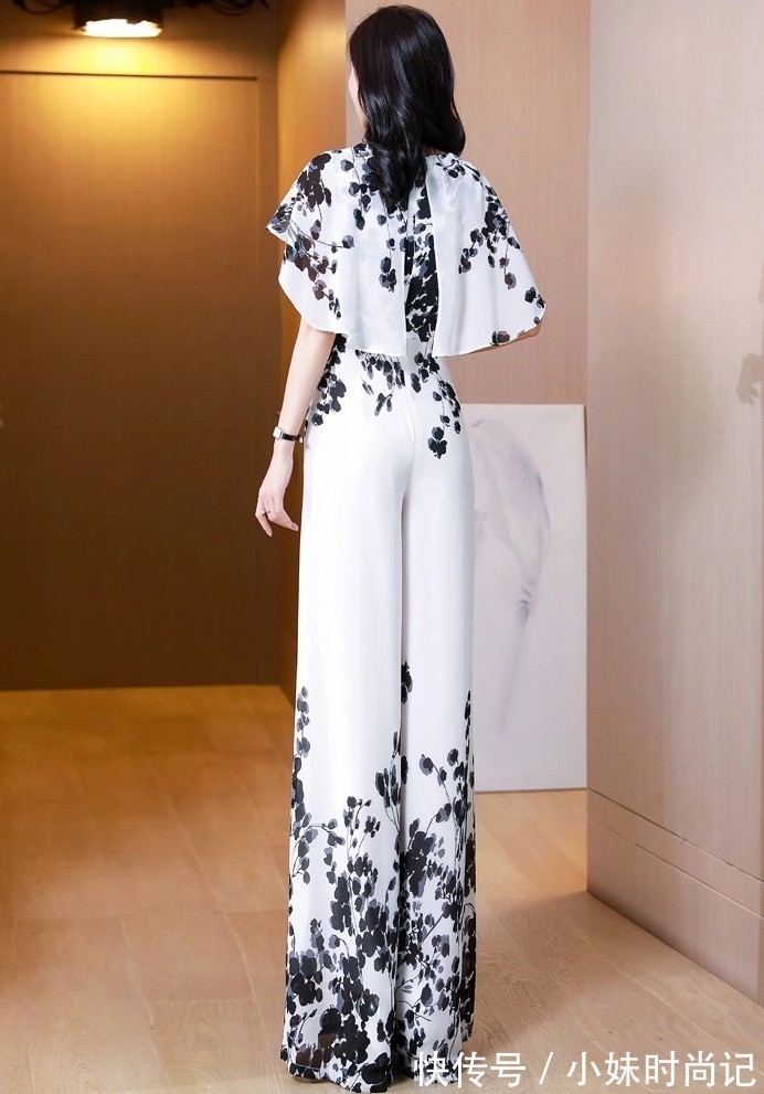 时尚|气质甜美的荷叶袖,时尚高腰的阔腿裤,简洁利落