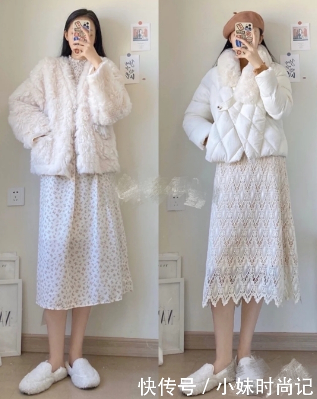 冬季少女感减龄穿搭,完美遮住小肚腩,约会太合适