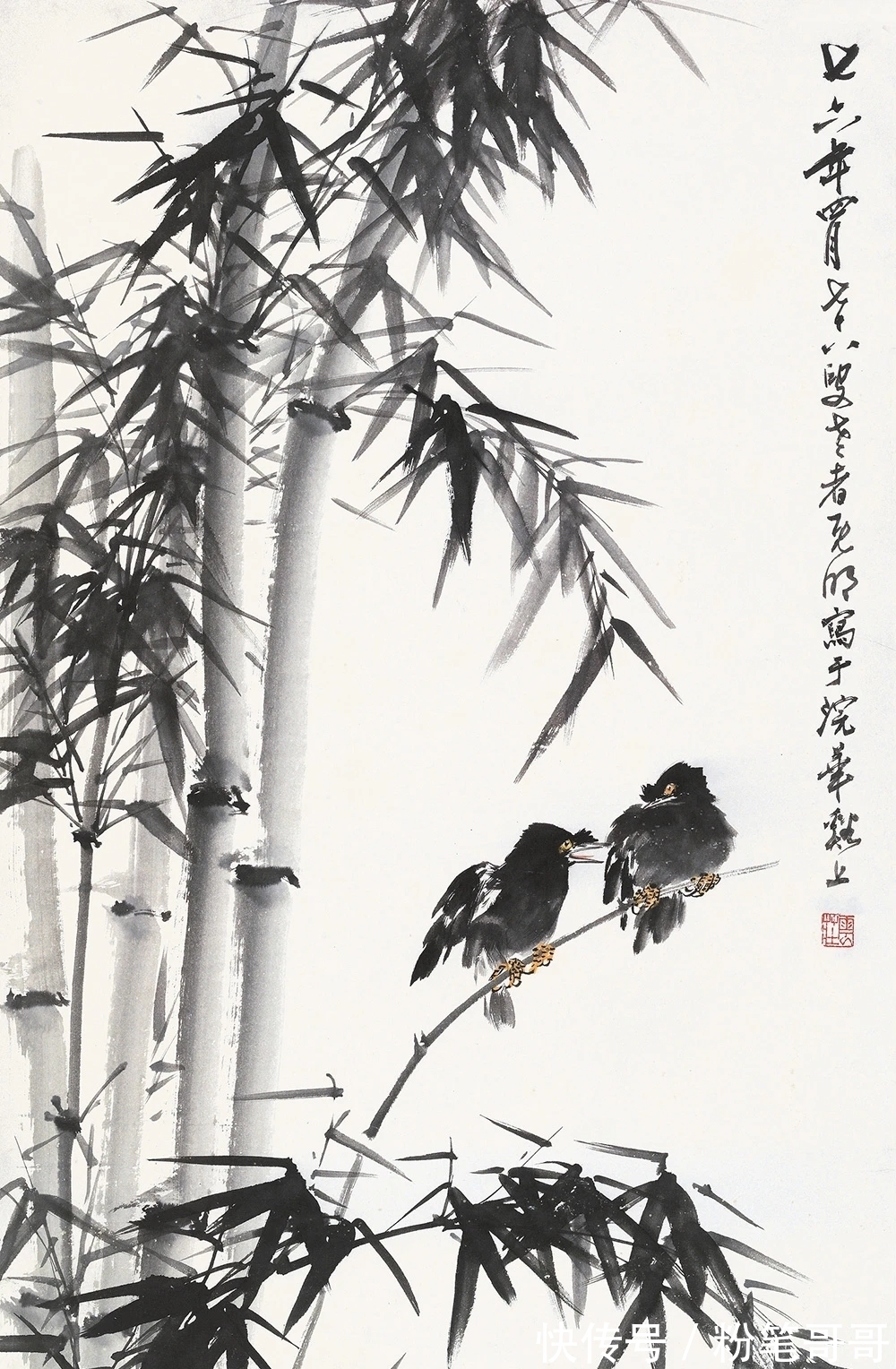 花鸟画@近现代四川水平最高的花鸟画家之一|刘既明画芦雁