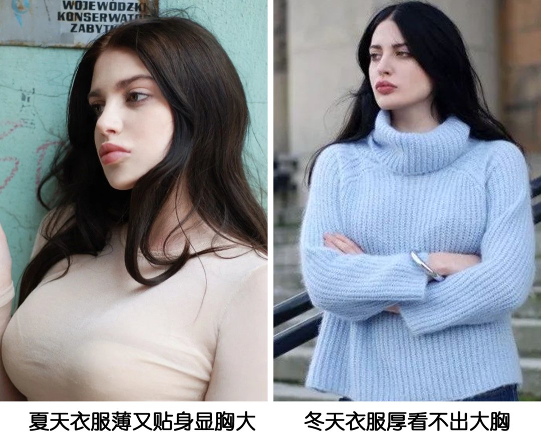 上半身|大胸vs小胸，穿同一件衣服有什么区别？