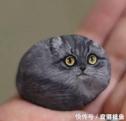 小姐姐$在石头上画画!日本小姐姐笔下的萌宠,惹9万网友围观:也想要一个