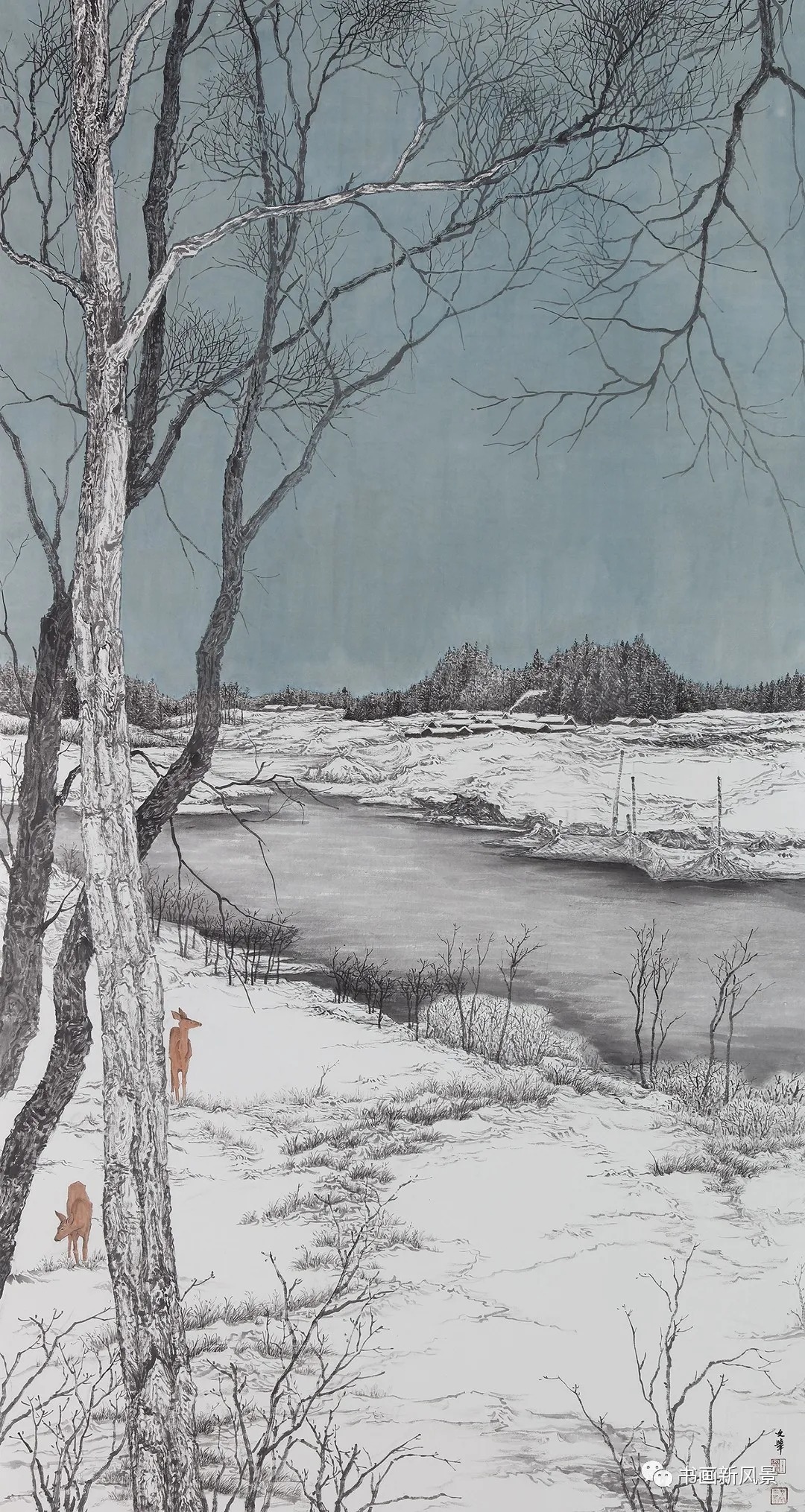 美术家协会@国画:家乡的雪