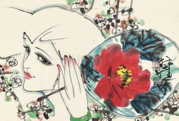 广美教授林墉笔下的女人体国画，俏丽、灵动，勾人魂魄，养眼！