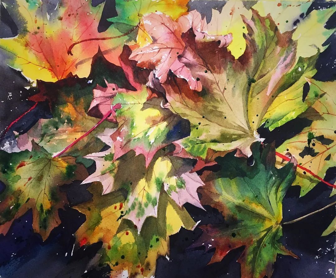 水彩@世界前100名的美女画家,作品深入人心,刚刚画完就被收藏