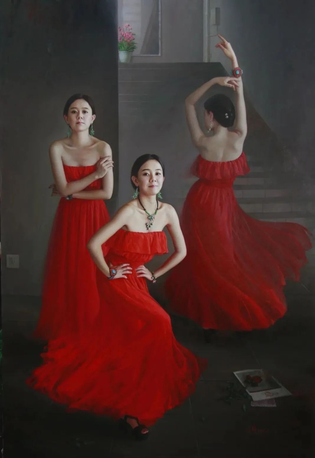 油画@美女画家安静油画里的美女,貌若天仙