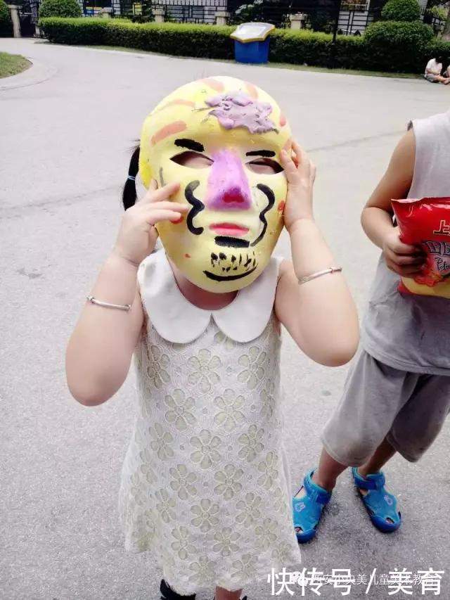 小央|小央美美术教育:DIY小手工,孩子们制作着各自奇思妙想的脸谱