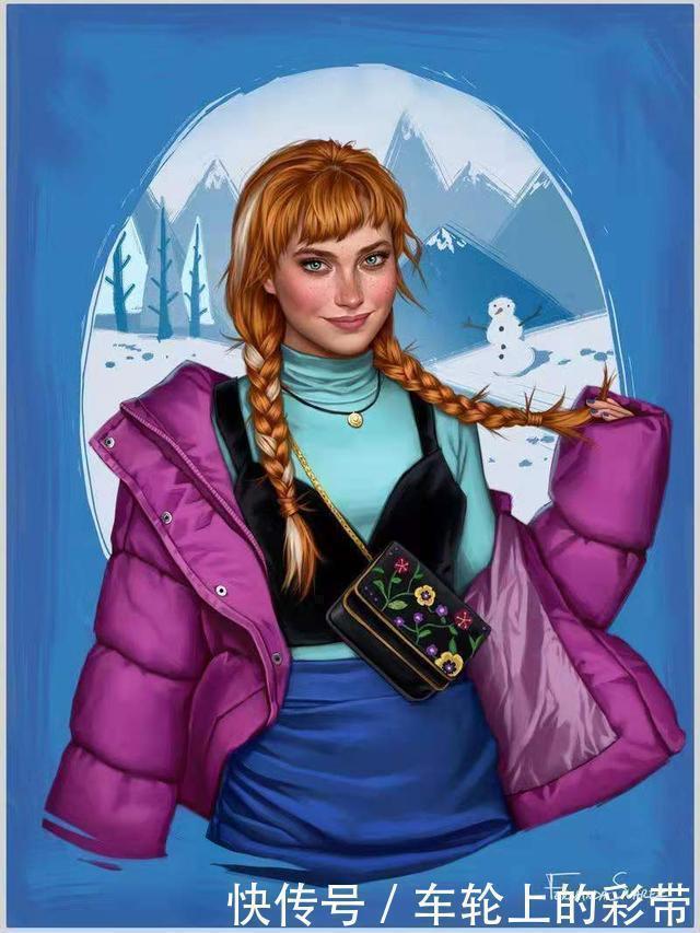 贝儿公主|写实风格迪士尼公主,艾莎公主更换新造型,白雪公主反差太大