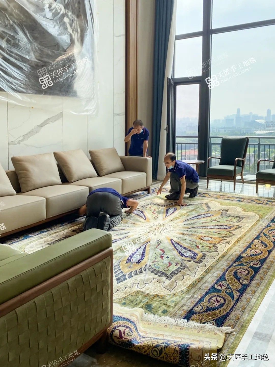 国风|寸土寸金，大气国风，这是天匠手工地毯铺过的最硬核豪宅