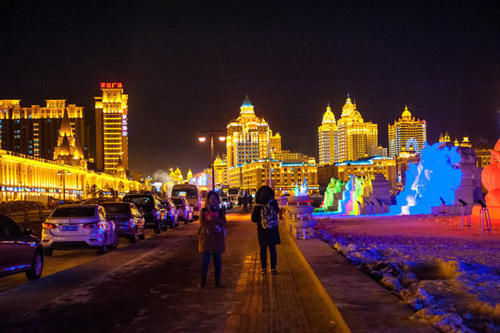 京西|我国东北夜色最迷人城市，冬天零下40度，也挡不住外地游客逛街