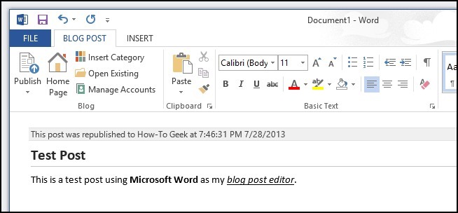 如何使用MicrosoftWord 2013创建博客文章