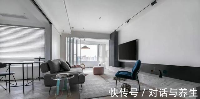 孔雀绿|都市女性的家,98㎡黑白灰中穿插孔雀绿和淡粉色,成熟又少女!