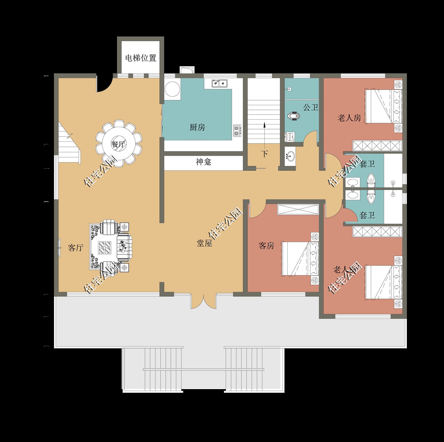 平面|农村盖房就在这10套里选一套,颜值高还实用,尤其第7套特别亮