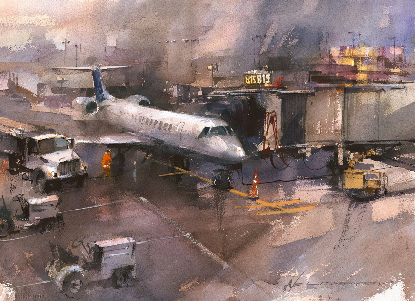 弗拉迪斯拉夫!印象水彩/美国当代艺术家弗拉迪斯拉夫水彩作品