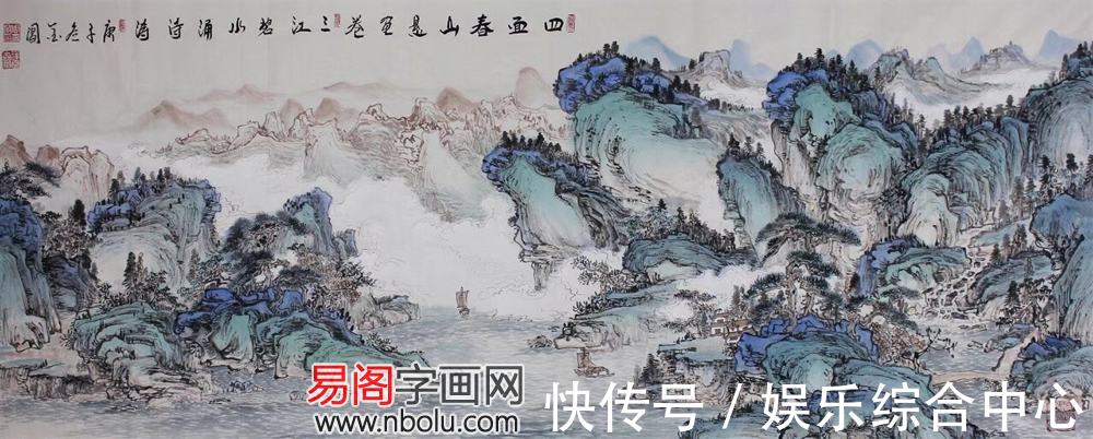 画家&山水之美，诗意之境，尽在画家周金阊的山水画里