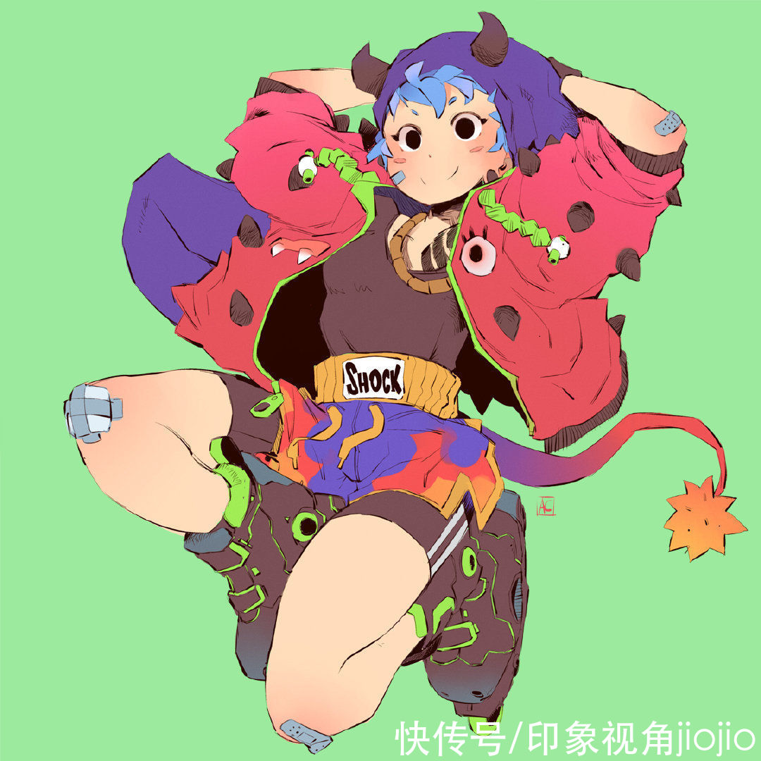 人物插画|街头格斗游戏感的人物插画，画面配色柔和且动态活泼