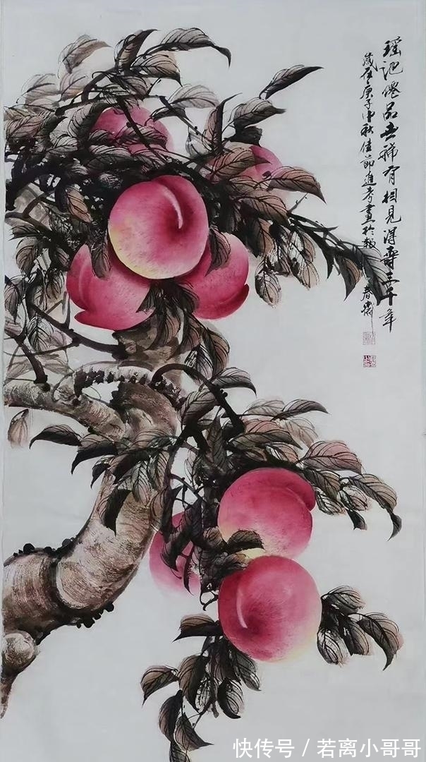 贾进考|寿桃名家贾进考,作品《南山仙寿图》成为国礼