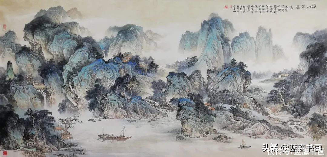 醉意|杨天佑仿古山水画与题诗欣赏：不负好时节，醉意踏歌行