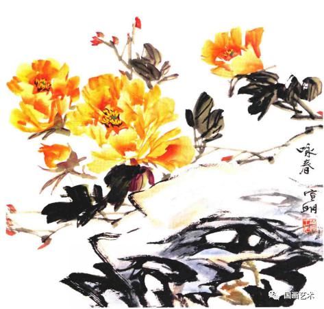  石之|牡丹配湖石怎么画？