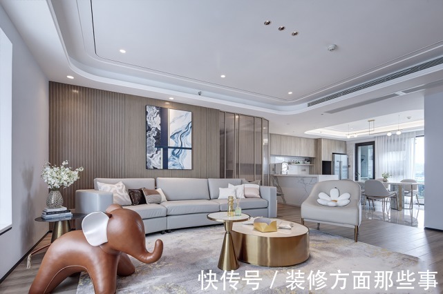 传达|175平现代风惊艳四居室，格调上的低奢传达出年轻化的空间理念