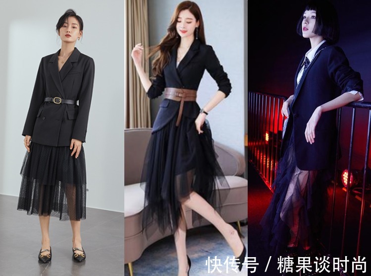 黑色小西装 15套黑色小西装搭配,春季小西装怎么搭配裙子、裤子和鞋子最好看