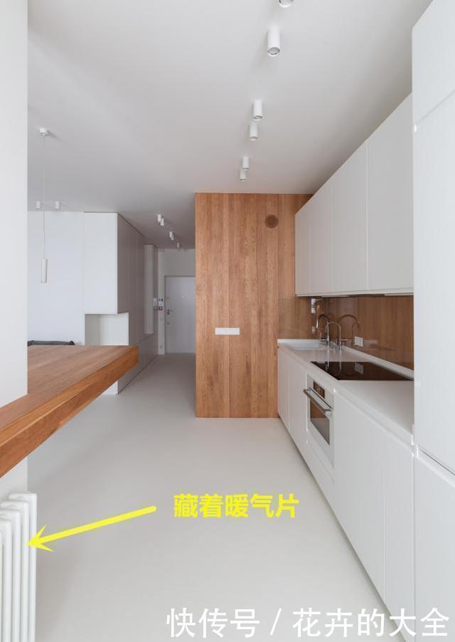 墙体|承重墙不能拆,那就直接绕墙体加圈木台面,瞬间多了个餐厅和书房