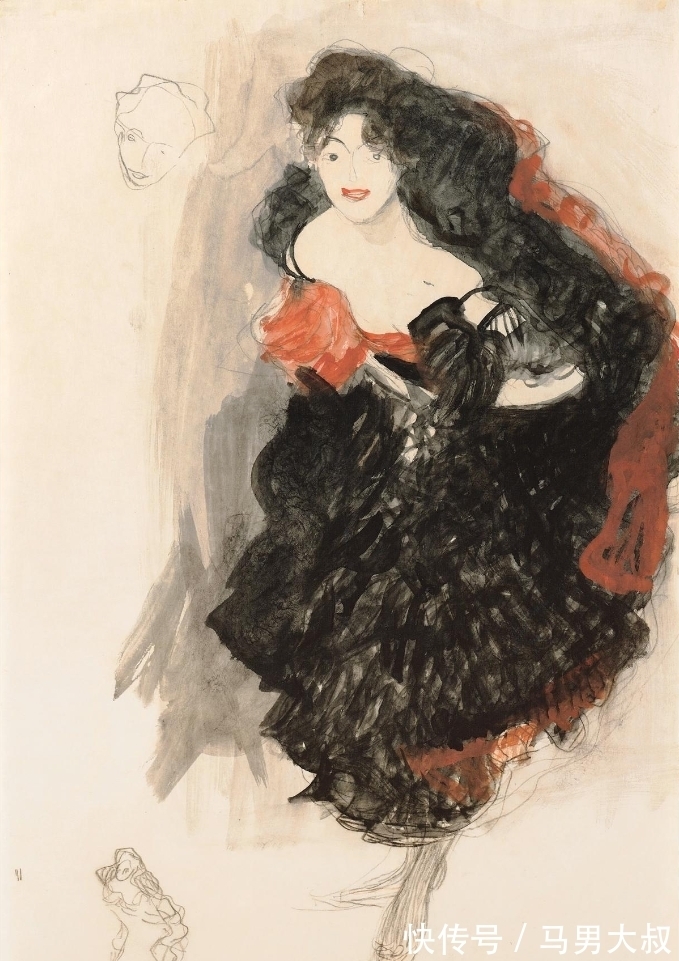 印象派@这幅油画透着娴静与清雅的感觉,是英国美术馆唯一的克里姆特油画