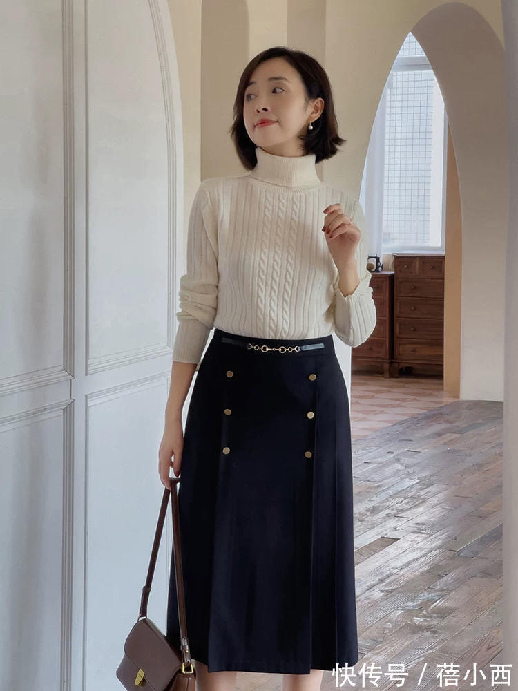 百搭|穿来穿去还是小黑裙最好看,特别是这3条中长款,简约百搭有气质