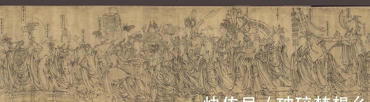 朝元仙仗图#满墙风动的众神,白描人物画范本——武宗元《朝元仙仗图》