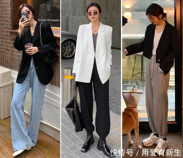 西装外套里面穿什么,跟着这位时尚博主学起来,这样穿气质太飒了