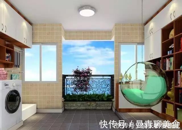 洗衣机|老公只是把阳台这样一改,瞬间多出一间半房,真是太聪明了