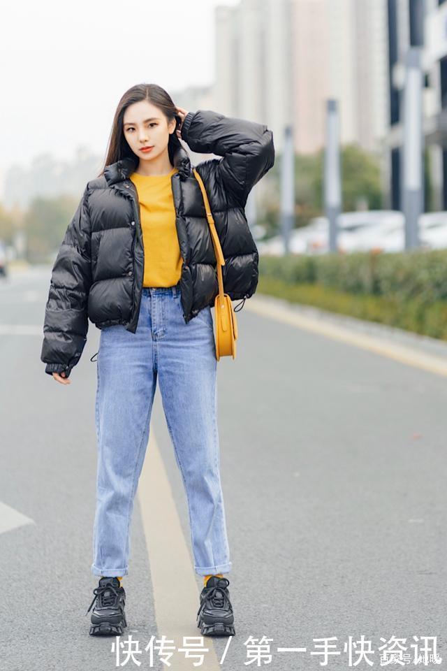 棉服 + 直筒裤,上班上学照着穿!