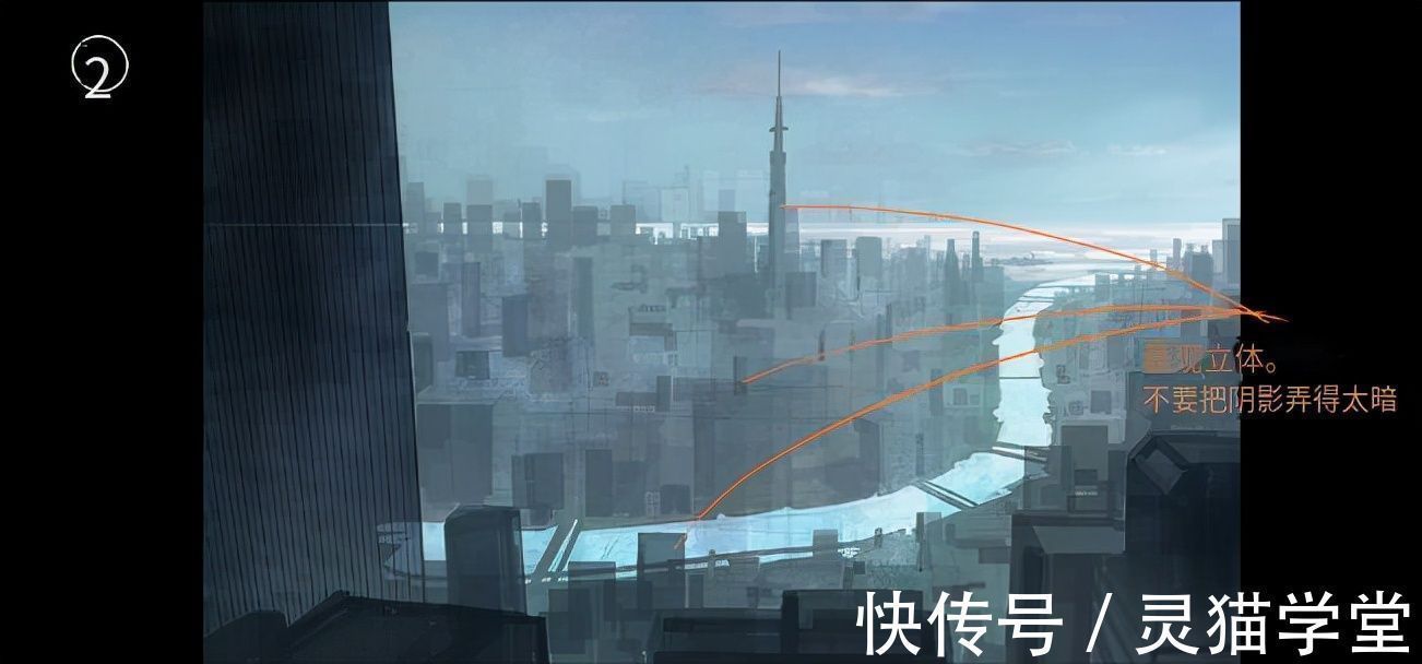 影子!摩天大楼怎么画?教你绘制俯瞰摩天大楼画法教程!