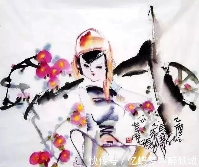 国画#方见尘的国画,构图简朴、墨少意多、意境空灵、超尘拔俗见称