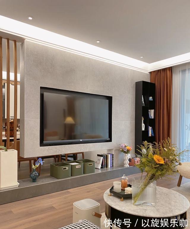 客厅|她家因为一个电视墙火了,悬空设计太漂亮,全屋更是高级又大方