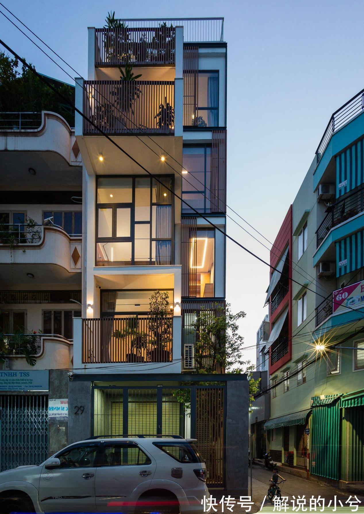 楼房|越南楼房占地面积小,5层小楼“瘦瘦高高”,一层2间房,安静舒服