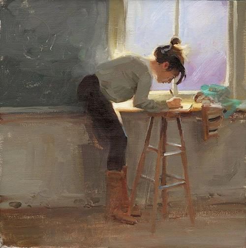 油画|迷人的光影迷人的你,这样的油画太有感染力