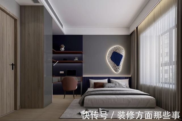 背景墙|97㎡现代风,以时尚打造空间,以新颖突出特点