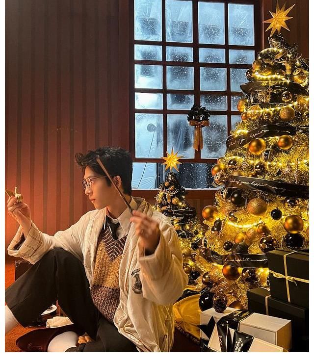 井柏然圣誕風(fēng)花絮照電影感十足 著咖色系馬甲溫暖治愈