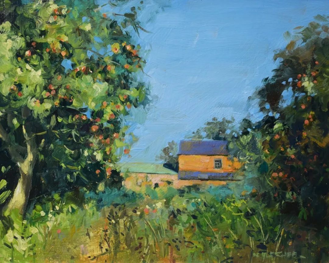 田园风光画@他用画笔,勾勒出一幅幅唯美动人的田园风光画