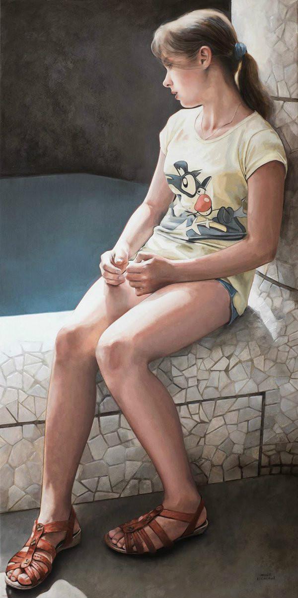 写实#城市街道人物油画:西班牙青年画家Marc Figueras的写实油画